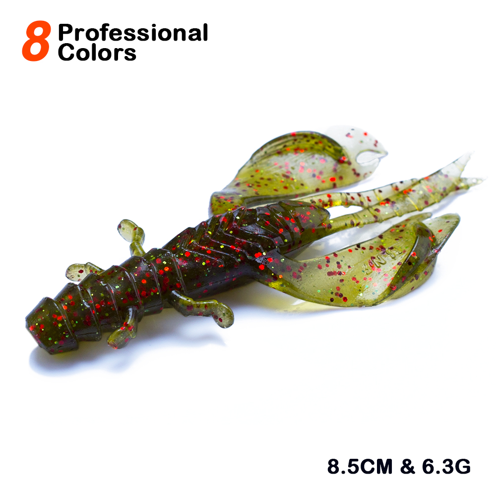 Fishing Lure Soft Plastic - 4/8pcs 80mm/6.5g Soft Silicon Shrimp Shaped