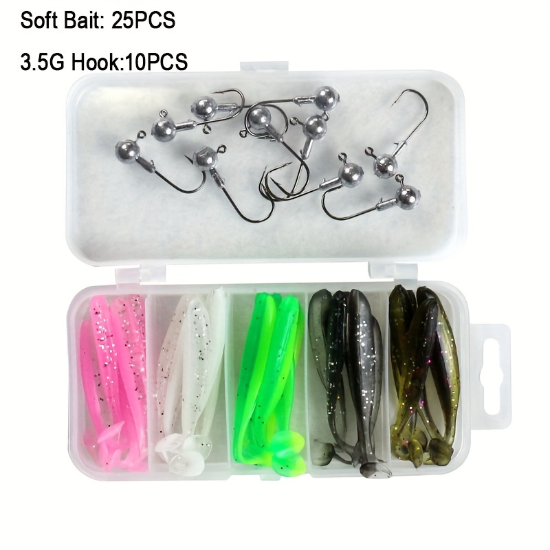 Set of 35 soft bait fishing lu - Fishing Lure Soft Plastic 评论和价格
