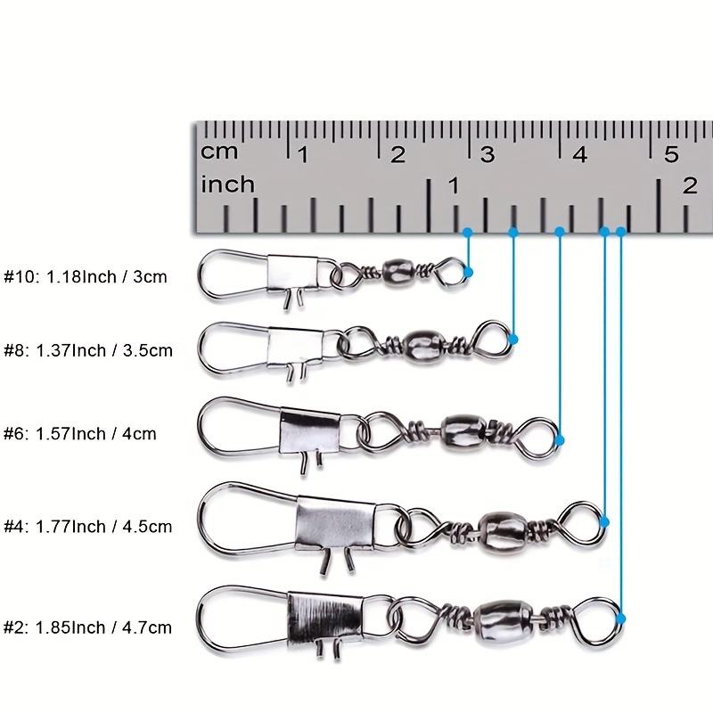 50/200pcs Barrel Snap Swivel F - Fishing Lure Accessories 评论和价格